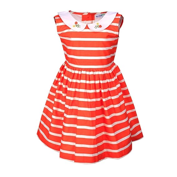 orange and white striped dress
