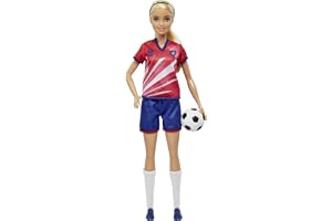 Barbie Careers Soccer Player Doll and Themed Fashions | Blonde Fashion Doll with Uniform, Cleats and Soccer Ball, Ages 3+