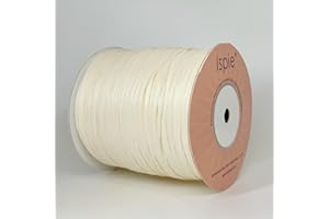 ISPIE Raffia Yarn for Crochet, NOT Paper Genuine Rayon Raffia 1/4'' (Ivory)
