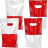 Gersoniel 50 Pcs Cartoon Animation party favors, 100 Pcs 9.8 x 6.5 Inches Red and White Party Gift Bags Birthday Goodie Candy Bags for Cartoon Theme Decoration Supplies
