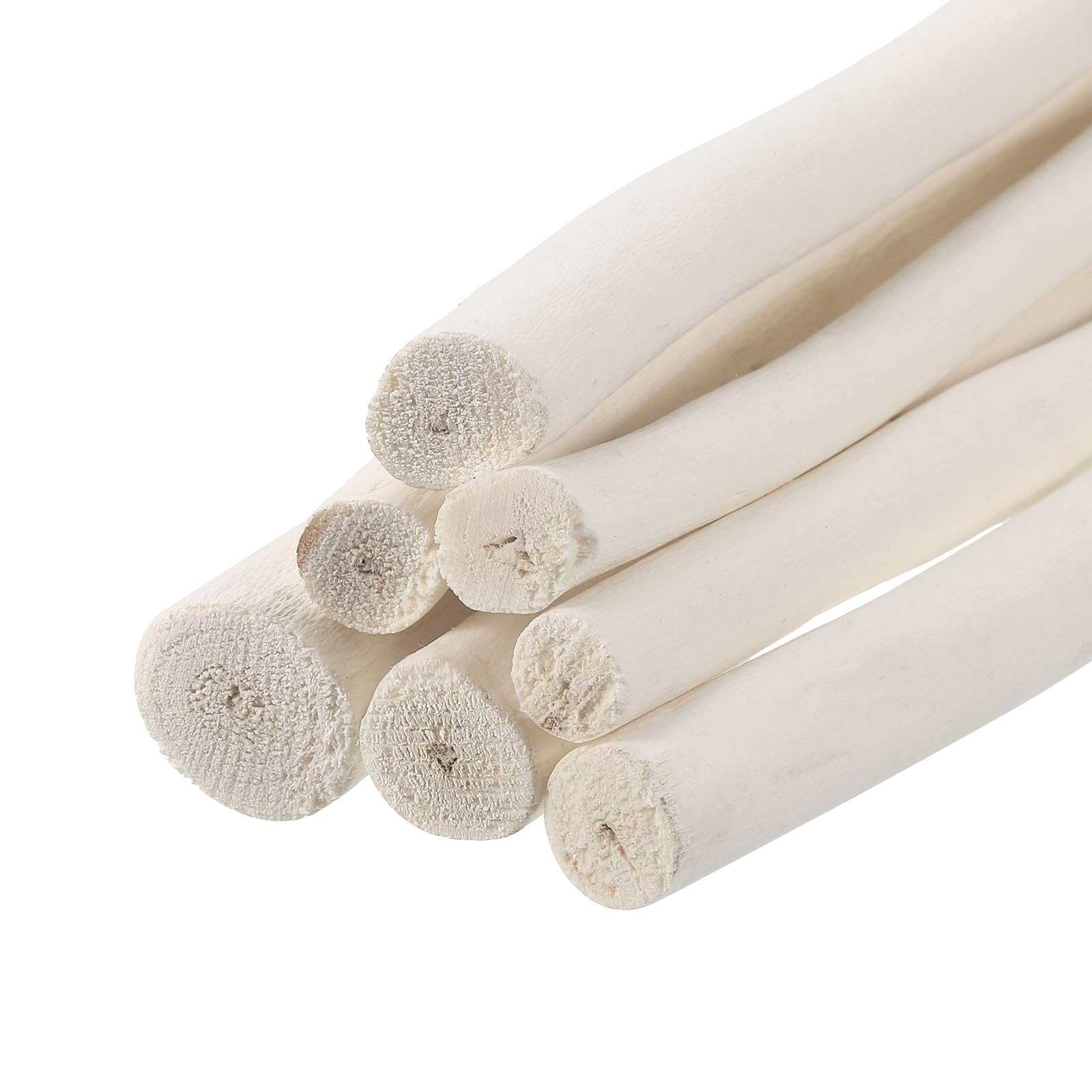 uxcell Wood Sticks, 40cm(16") Wooden Stick Craft Twigs 0.6" to 1.2" Dia White Wood Log Stick for Fairy House, Garden, Christmas Ornament, Craft Project,7 Pcs
