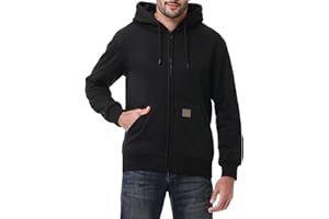 TUAOVA Men's Loose Fit Heavyweight Full Zip Fleece-Lined Hoodie Sweatshir