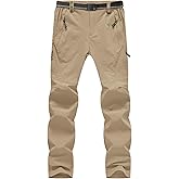 BGOWATU Men's Hiking Pants Quick Dry Lightweight Water Resistant Outdoor Sports Pants with Zipper Cargo Pockets