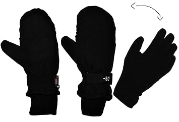 Unbekannt 2 in 1: Fingerhandschuhe im Fausthandschuh für Kälte bis -30 Grad - wasserdicht Thinsulate - sehr warm - Thermo gef