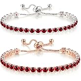 Rhinestone Tennis Chain Bracelets Gold Silver Plated Colorful Sparkly Crystal Cubic Zirconia Seed Geometric Adjustable Bracelets for Women Wedding Bridal Birthday Prom Party Trendy Jewelry Gifts