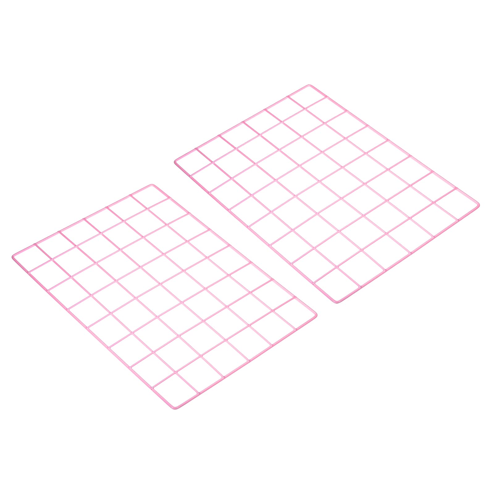 PATIKIL 16"x12" Wire Grid Panel, 2 Pack Wall Grid Decorative Panels Board Photo Pictures Display Decor Hanging Organizer for Home Office, Pink