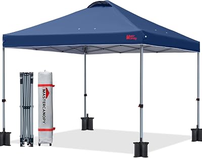 MasterCanopy Durable Ez Pop-up Gazebo Tent 3x3M Navy Blue Roller Bag