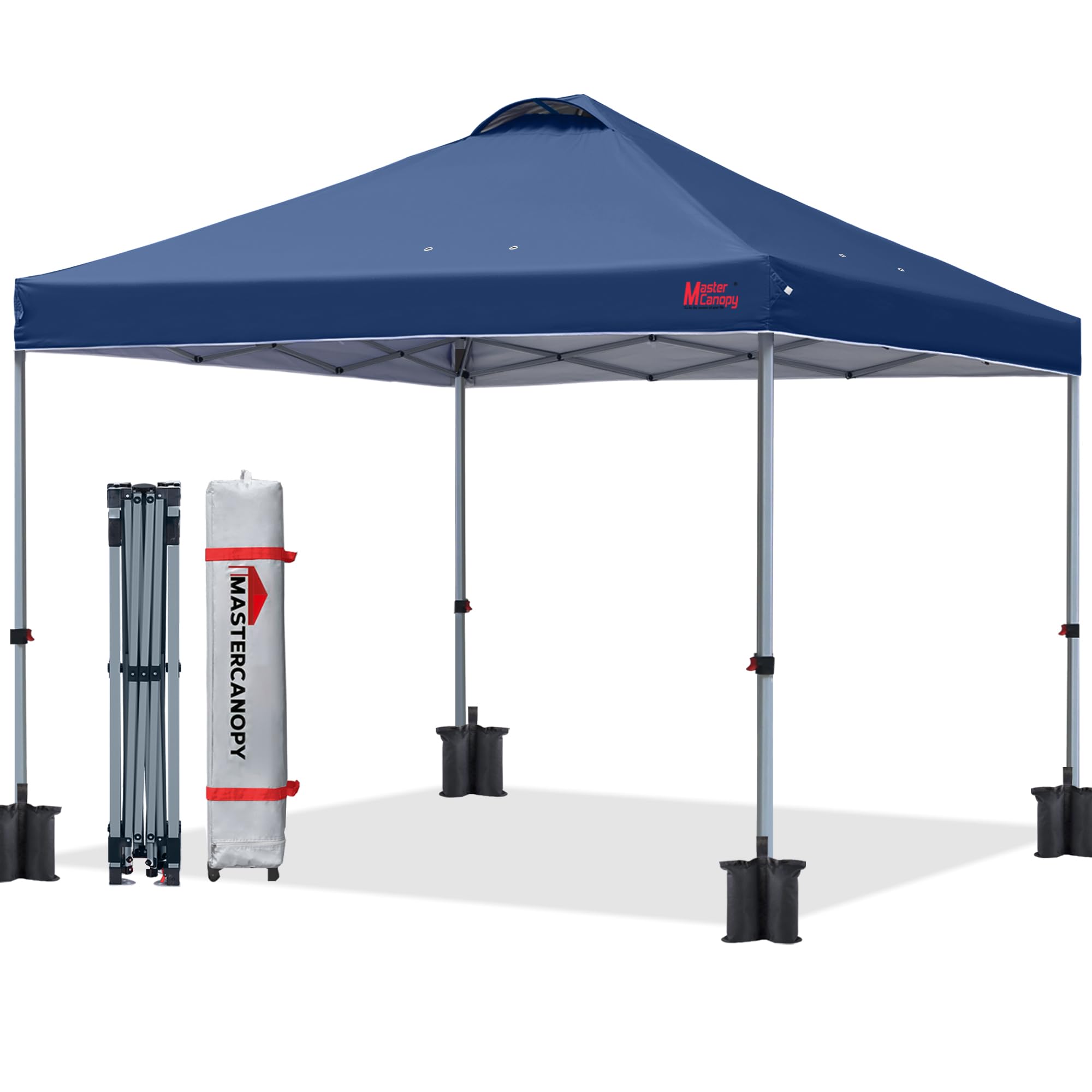 Photo 1 of **the description and photo is only to the MASTERCANOPY Durable Pop-up Canopy Tent with Roller Bag (10x10, Navy Blue)