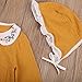 Cute Baby Girl Doll Collar Embroidery Ruffles Long Sleeve Romper Bodysuit With Hat Outfit Fall Clothes (6-12 Months, Yellow)