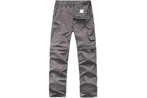 ASFIXIADO Boys Cargo Pants Kids' Hiking Quick Dry Lightweight Convertible Youth Waterproof Outdoor Camping Fishing Scout Pants