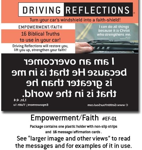 Empowerment / Faith, Biblical affirmations with scripture reference to empower your thinking, relieve stress, and deepen your spiritual life while you drive! Give a unique gift, under $10, that uplifts with positive, faith-filled affirmations!