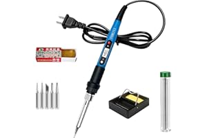 FUMEIYI Soldering iron kit, 110V, 80W, fast heating within 10 seconds LCD digital adjustable temperature soldering iron gun, thermostatic soldering iron kit for electronic equipment