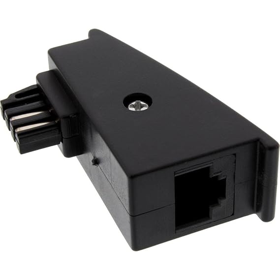 InLine 69948F Tae-F Adapter, Stecker auf RJ45 Buchse, 8P2C für Fritzbox schwarz