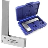 Biaungdo 3.2 X 2 in Wide Seat Machinist Square Carbon Steel Ruler | Heavy Duty Wide Base, 90 Degree Precision, L-Type Mechanical Engineer Measuring Tool, With Storage Box, For Woodworking