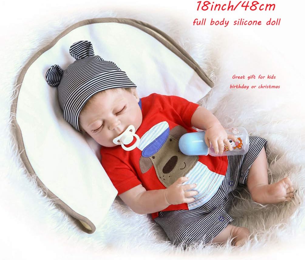 Prezzo Zaoyun 48cm / 57cm Bambola Reborn Baby Simulazione del Silicone Vinile Corpo Realistico Bambole Reborn Maschio con Occhi Chiusi Reborn Dolls (48cm close eyes) Offerte