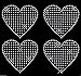 Clear 4x 100mm Filled Heart iron on Rhinestone Transfer crystal hotfix t-shirt transfer