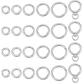 CRAFTYMELODY 24Pcs Alloy Spring O Rings 6 Styles Round Carabiner Snap Clip Spring Keyrings Buckle Small Clamp Clasp for Keychains Purse Shoulder Bag Keychain DIY Crafts Fasteners Accessories Golden