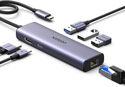 Revodok 1061 Hub USB C 6 en 1 Adaptador Ethernet Gigabit