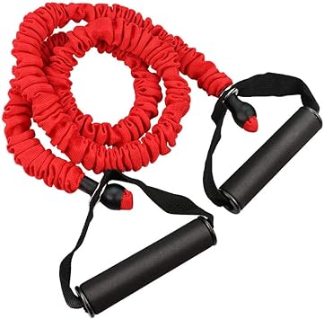 Amazon Litspedエクササイズバンド トレーニングチューブ フィットネスチューブ 筋トレ チューブ ダイエット 高負荷 腹筋弾性 天然ゴム 皮膚に優しい 男女兼用 無刺激 赤 Litsped エクササイズバンド チューブ