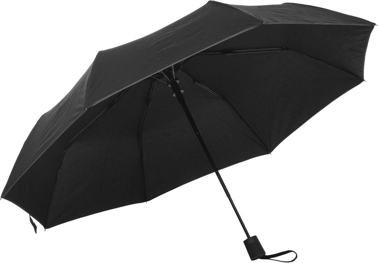 Gadget Zone UK® Paraguas negro abierto y cerrado a prueba de viento compacto plegable para