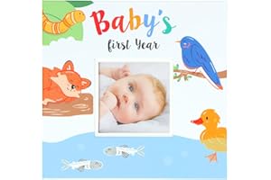 NOVO BABY Baby Memory Book Baby Journal | First Year Photo Album | Up to The First 5 Years | Perfect for Boys and Girls | Achievements, Memories, Milestones | Baby Shower Present