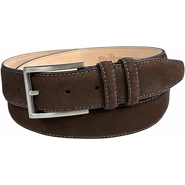 Brooks Brothers Mens Made in USA Genuine Leather Rectangular Buckle Belt, 36/90 Brooks Brothers Brown Silver Made in USA Genuine Leather  main image 3