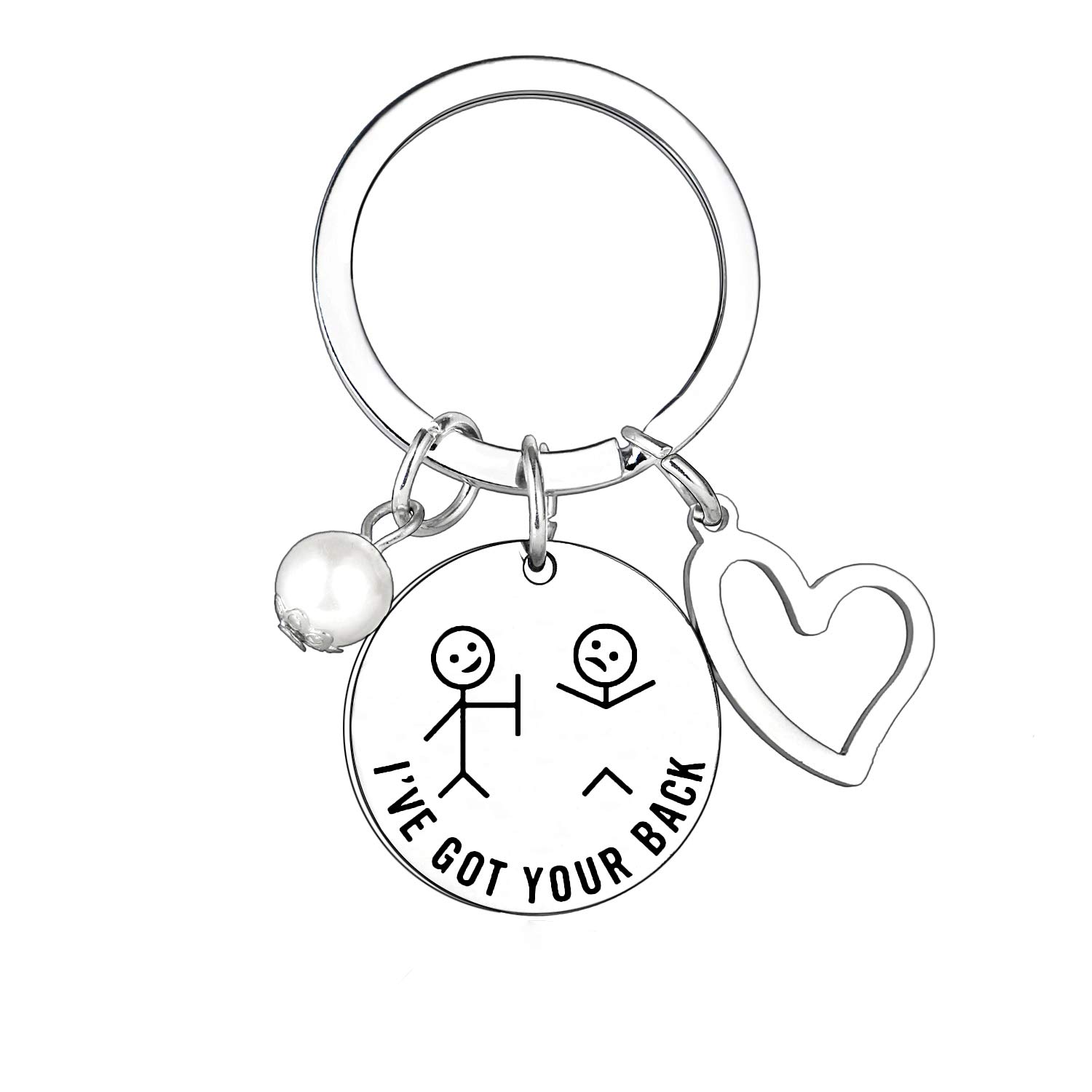 Funny Gifts Best Friend Keyring Friendship Gifts I Got Your Back Keyring Inspirational Keychain Gifts for Daughter Son Gifts For Women Men Family Jewellery Birthday Gifts (I’ve got your back)