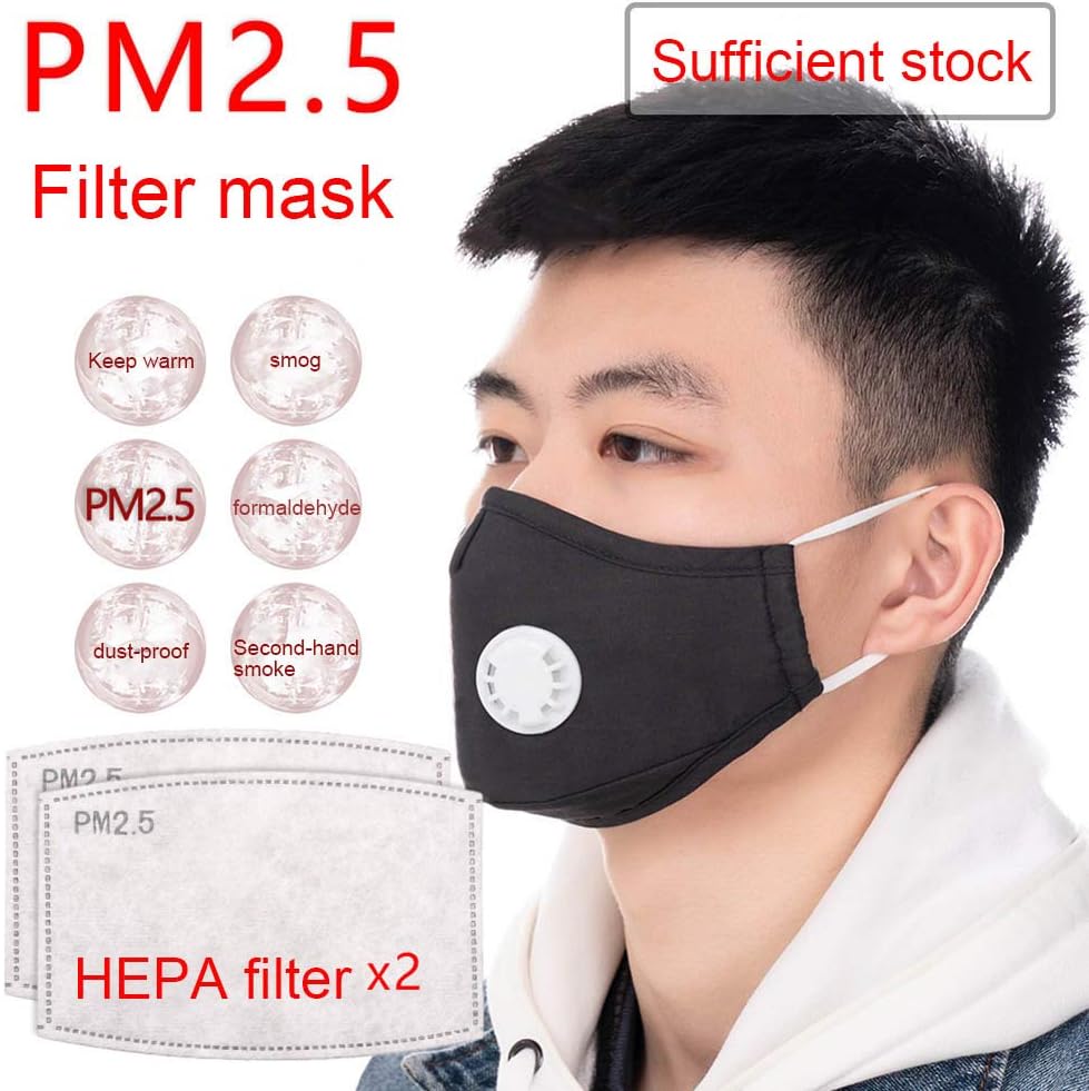 NA PM2.5 Mask –Washable, Reusable Cloth Masks – Protection from Dust, Pollen, Pet Dander, Other Airborne Irritants (1 Pack Mask+2 Filters)