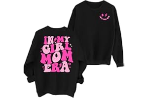 HQP in My Girl Mom Era Sweatshirt Mama Sweatshirt Mom Life Letter Printed Shirt Casual Long Sleeve Pullover Mama Gifts Tops