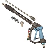 GDHXW Adjustable High Power Pressure Washer Gun with Swivel,with 2 Extension Wand 5 Nozzle10 O-Rings Thread Adapter 5000 PSI 
