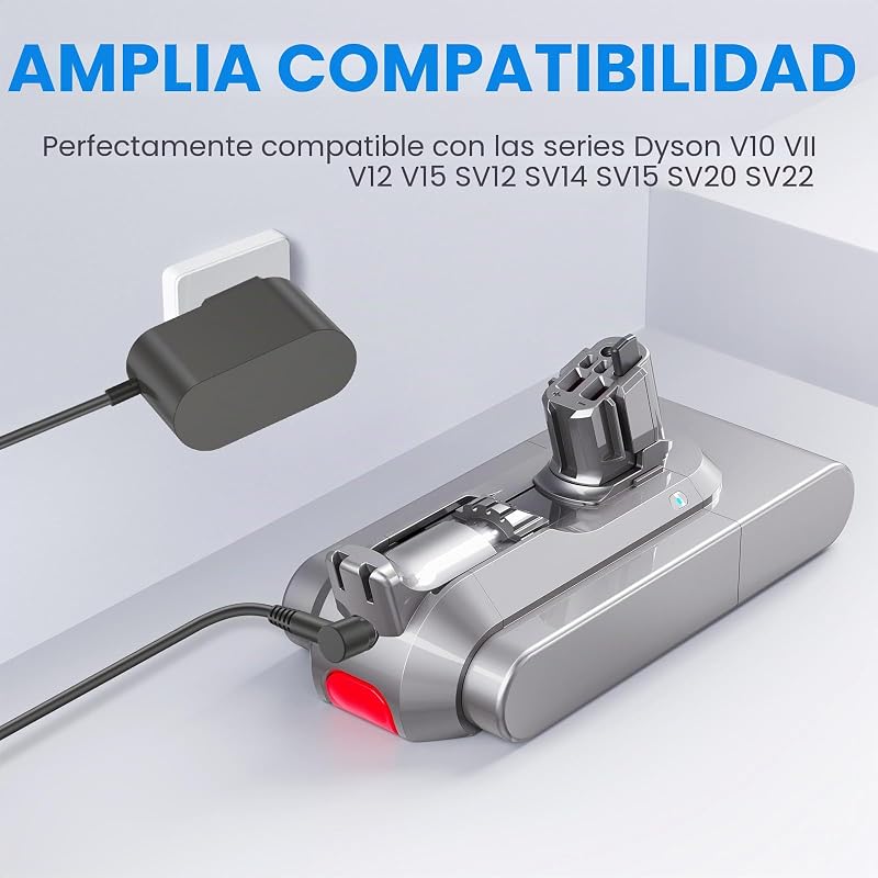 Batería para Dyson V11, 25,2 V, 3900 mAh, ion de litio, batería de repuesto para Dyson V11 (tipo botón) V15 SV15 SV16 SV22 con cargador aspirador de varilla (no para modelos de tornillo) con 1
