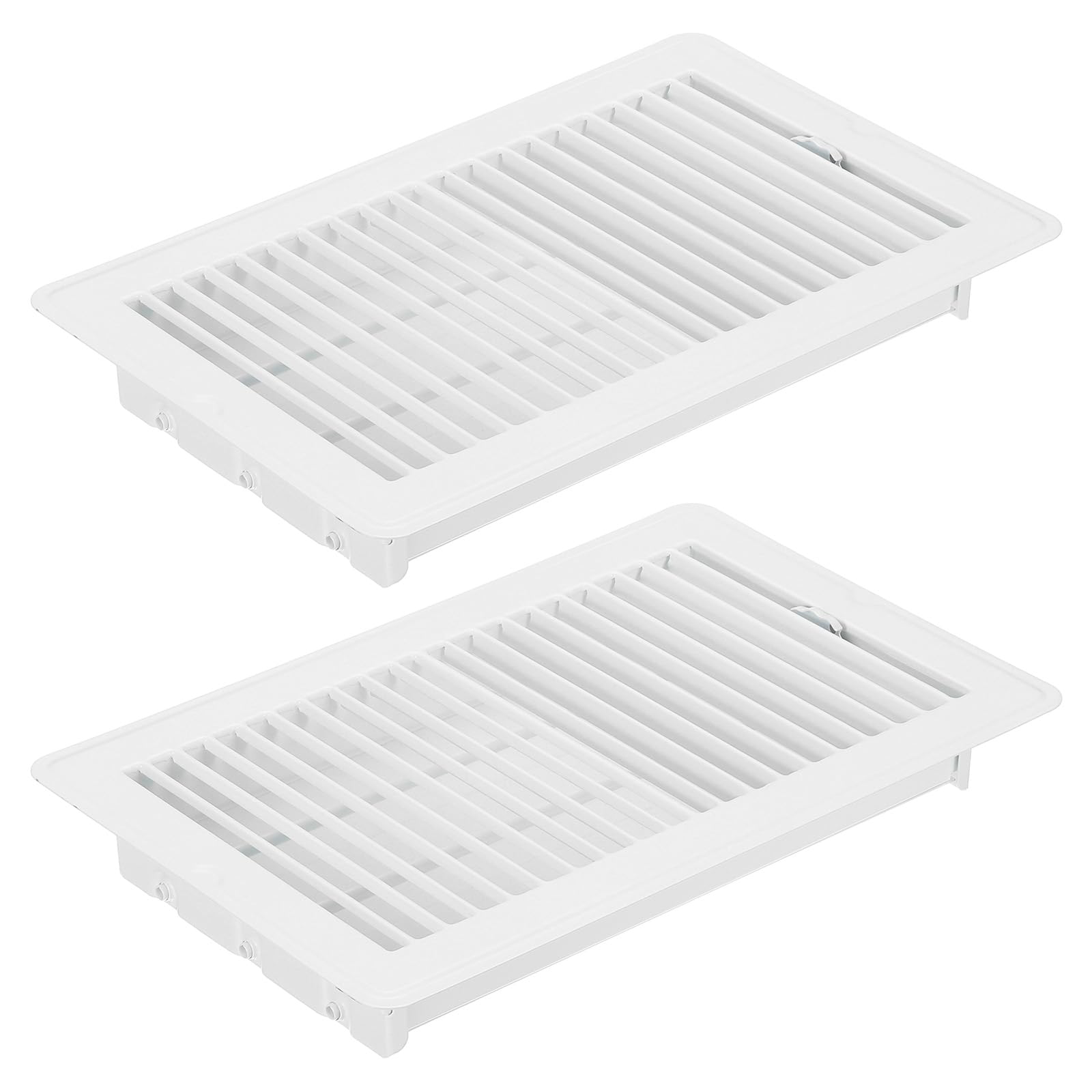 PATIKIL 10 x 6 Inch Floor Register, 2pcs Heavy Duty Air Vent Cover Steel Adjustable Decor Vents Easy Adjust Floor Grates for Sidewall Home Office, White