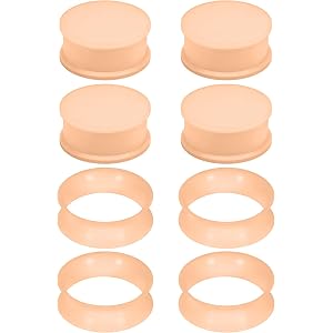 Qiwnswoy 6G to 1" Gauges for Ear Stretching Kit Silicone Double Flared Soft Tunnels Plugs 4MM- 25MM Ear Expander Gauges Stret