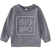 Ritatte Big Brother Sweatshirt Toddler Baby Boy Promoted to Big Bro Announcement Pullover Kids Crewneck Long Sleeve Shirt(Gray-142, 90<2-3T>)