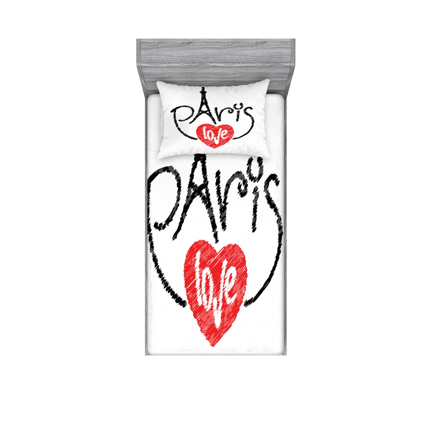 Best Red And Black Paris Twin Bedding