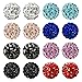 JewelrieShop Rhinestones Crystal Ball Stud Earrings Set Fireball Disco Ball Pave Bead Earrings Hypoallergenic for Women (8mm, 8pairs)