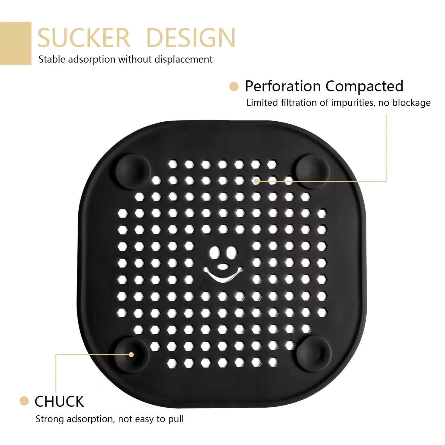 2 Pack Drain Hair Catcher Silicone Bathroom Accessories Shower Drain Protector Sink Drain Strainer Hair Stopper for Shower Kitchen Bathroom Tub Grey