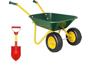 VIVOHOME Kids Wheelbarrow Children Garden cart with Toddler Gardening Tool Set Child Wheel Barrel Outdoor Indoor Toys Gift Gr