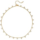 Belle Brighton Crystal Gemstone Tennis Necklace 18k Gold Plated Cubic Zirconia 17.3" Chain Necklace for Women Elegant Jewellery Trendy Gift for Girlfriend Mother