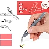 CharySim Ergonomic Diamond Art Pen Dimond Art Accessories and Tools with 3 Metal Pen Tips Storage Tray 5D Diamond Painting Ki