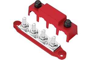MGI SpeedWare 4-Post Power Distribution Block Busbar with Cover, Made in The USA, 250A 12V Automotive and Marine Battery Conn