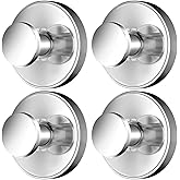 SOCORIA 2026 Upgraded Drill-Free Suction Cup Hooks, Stainless Steel Suction Cup Hooks for Shower, Mirror, Wall, Bathroom, Glass, Hanging Towels - 4 Pack, Bright Silver