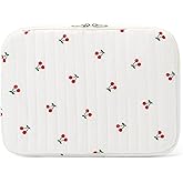 Puffy Laptop Sleeve 13-15.6 Inch Cute Quilted Laptop Protective Case Padded Floral Computer Sleeve for MacBook (B-Cherry, 15 Inch)