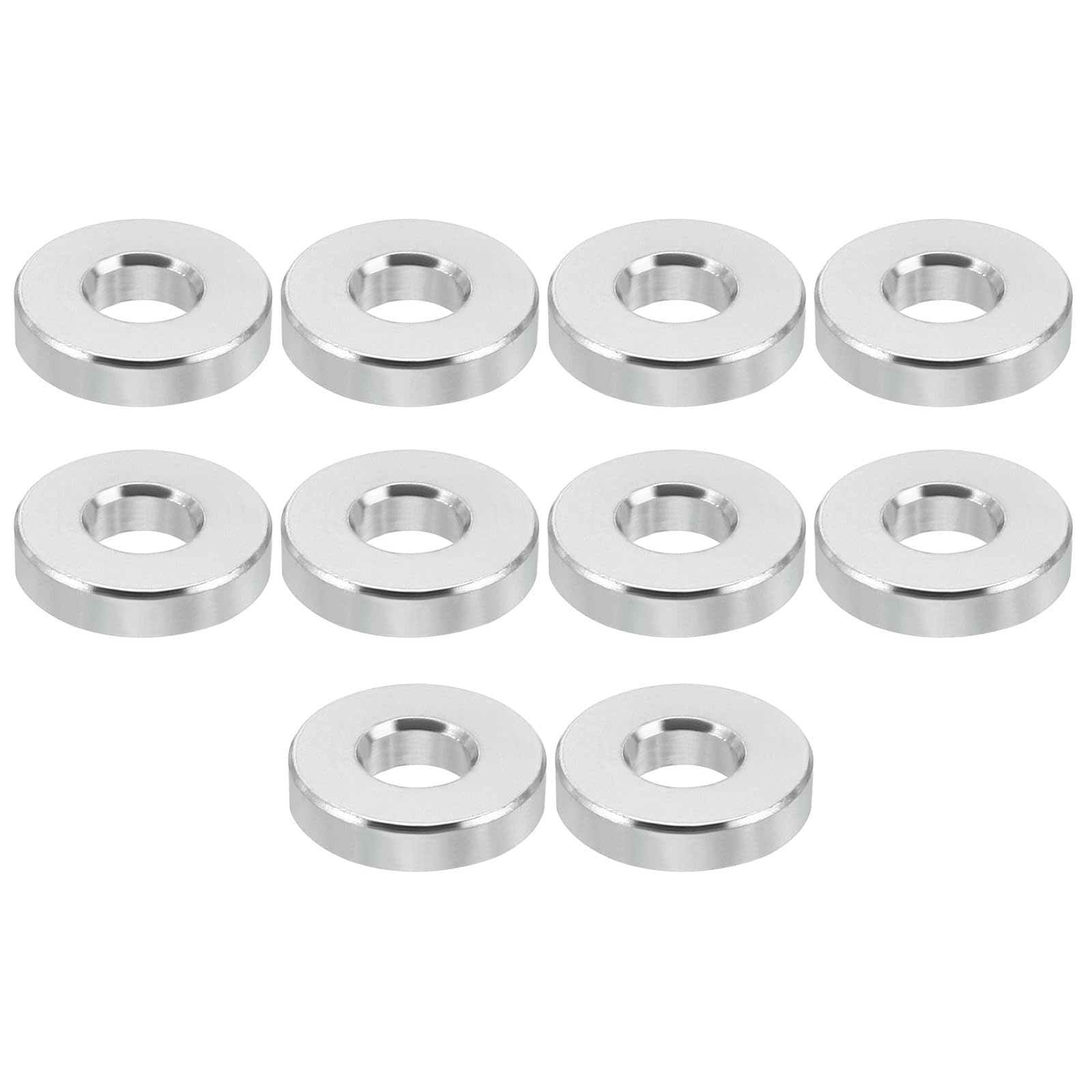 PATIKIL M6 Aluminum Spacers, 10 Pcs Metal Spacer Aluminum 6.2mm ID x 15mm OD x 3.5mm L Aluminum Spacer Screw Standoff Round for 1/4" or M6 Screw Bolts