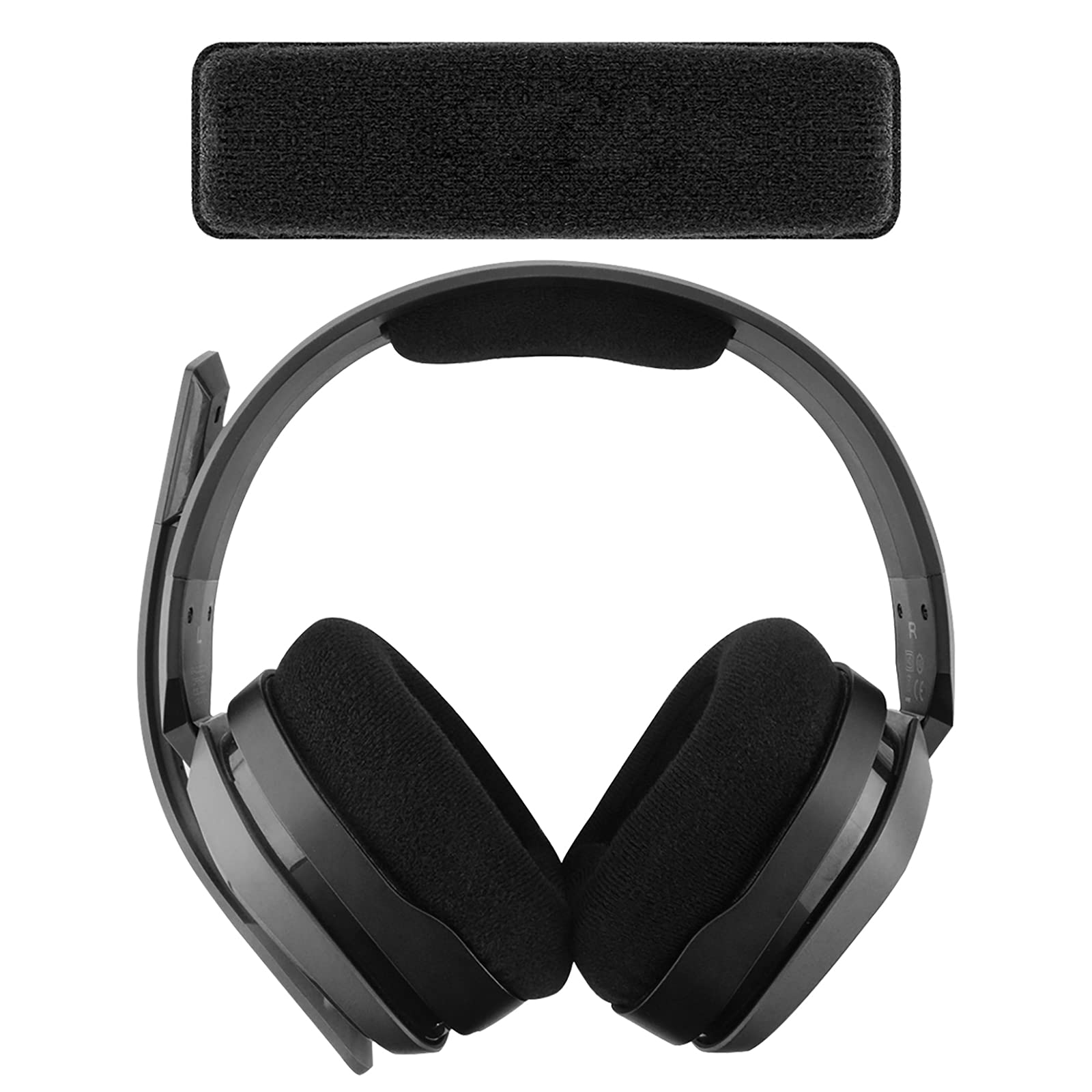 Geekria Velour Headband Pad Compatible with ASTRO A10 Headphones, Replacement Band Repair Part (Black)