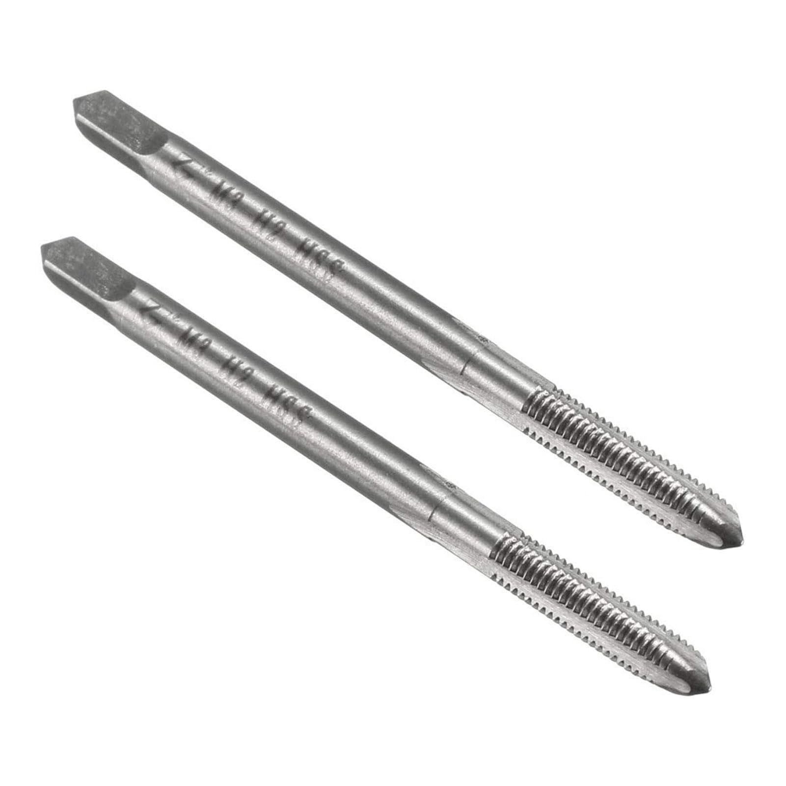 MACHSWON Metric Machine Tap for Clocks Watches Low Hardness Wood and Soft Metal Hole Processing H2 HSS 3 Straight Flutes Thread Tapping DIY Tool M2 x 0.4mm 2Pcs