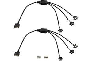 LANMINGLEL 4 Pin RGB Splitter Cable 12V 4Pin Female to SM 4Pin Female RGB Extension Power Cable PC RGB Wires for Computer Fan Motherboard LED Strip 2 Pack(F 1 to 3)