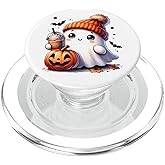Cute Halloween Ghost Pumpkin Spice Fall Coffee Cozy Autumn PopSockets PopGrip for MagSafe