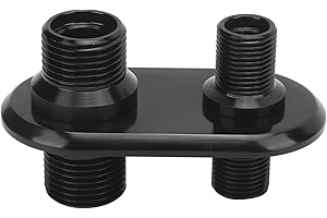 ARAMOX A/C Bulkhead, Car 2?Port Air Conditioner Bulkhead Connector Universal Modification Replacement for Hot Rod(black)