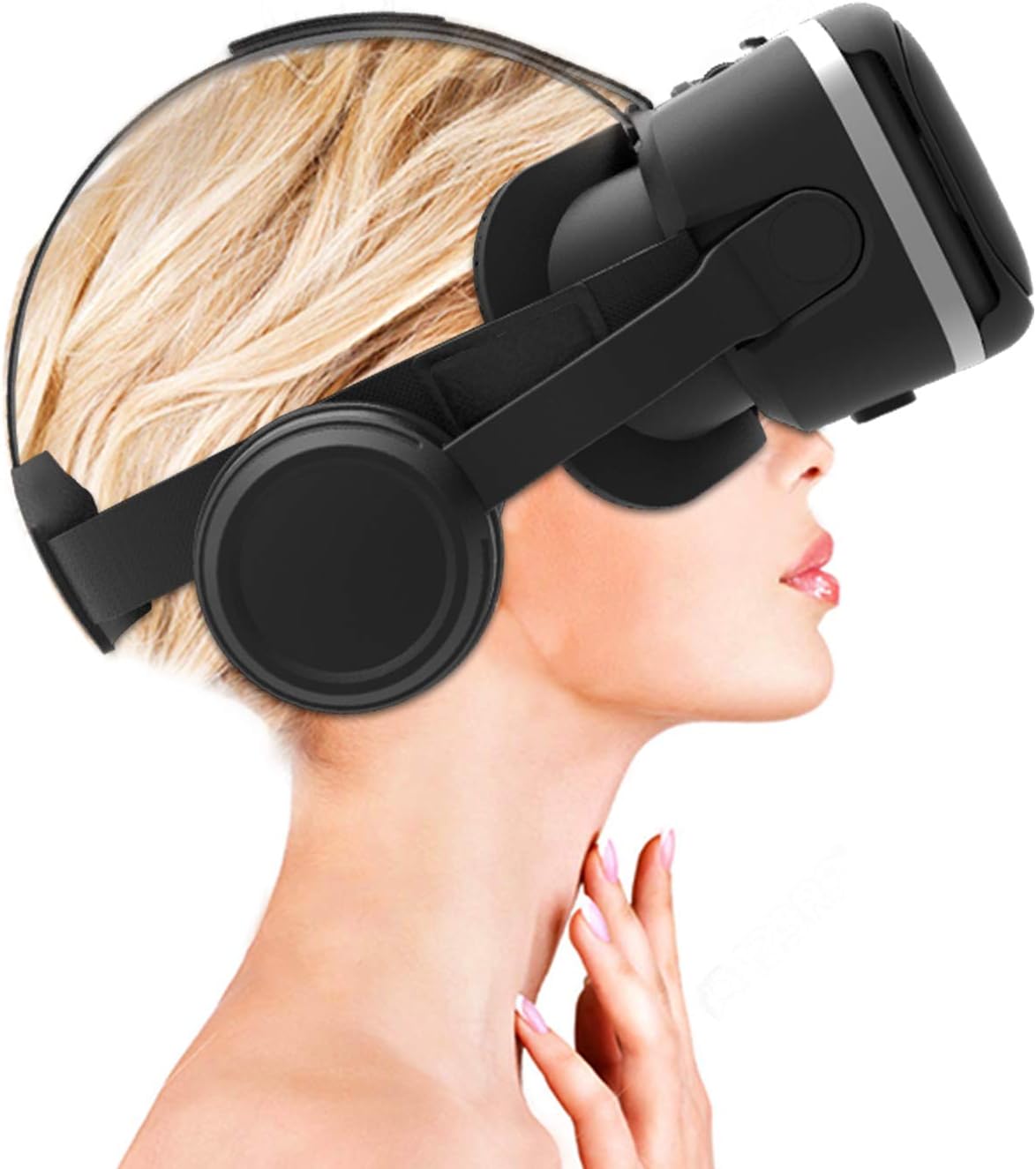 Irusu Play VR Plus - VR 3D Headset with Headphones,Advanced Touch Button and Hidden Microphone(Black)
